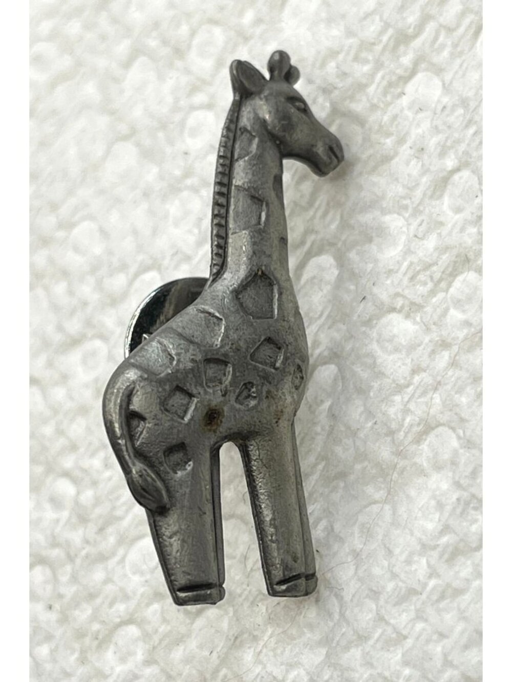 Vintage JJ Jonette Jewelry Pewter Giraffe Pin | Signed Retro Safari Animal Lapel